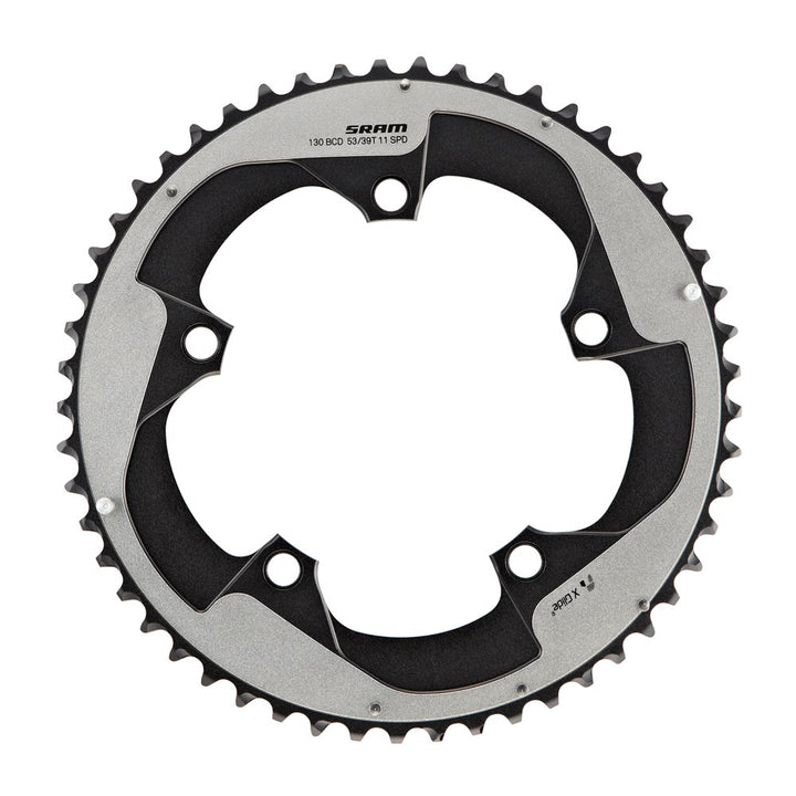 SRAM Chain Ring Road Red 2012 X-Glide R 39 Tooth Yaw 10 Speed S1 130 Aluminium 3mm Blast Black (53-39)
