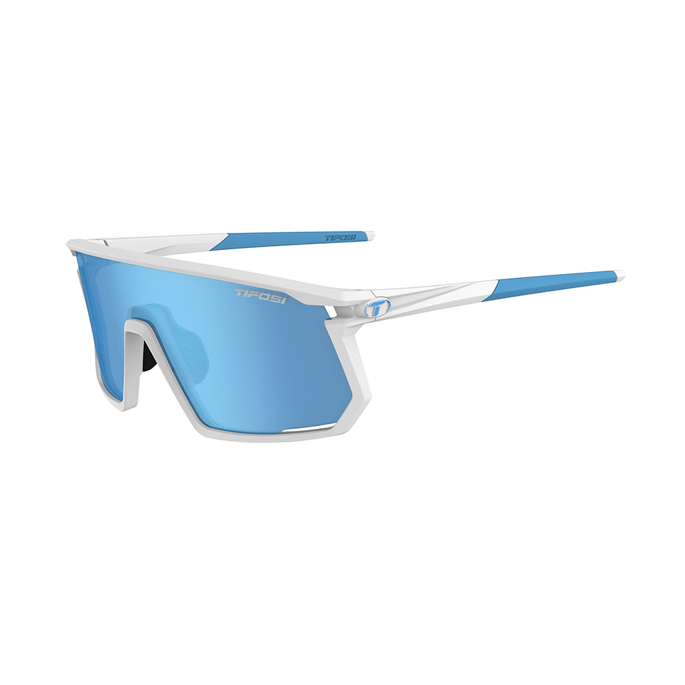 Tifosi Moab Sunglasses Matte White with Clarion Blue AC Red and Clear Lens
