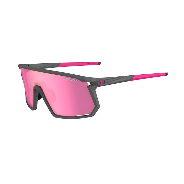 Tifosi Moab Sunglasses Satin Vapor with Clarion Sunset Pink AC Red and Clear Lens
