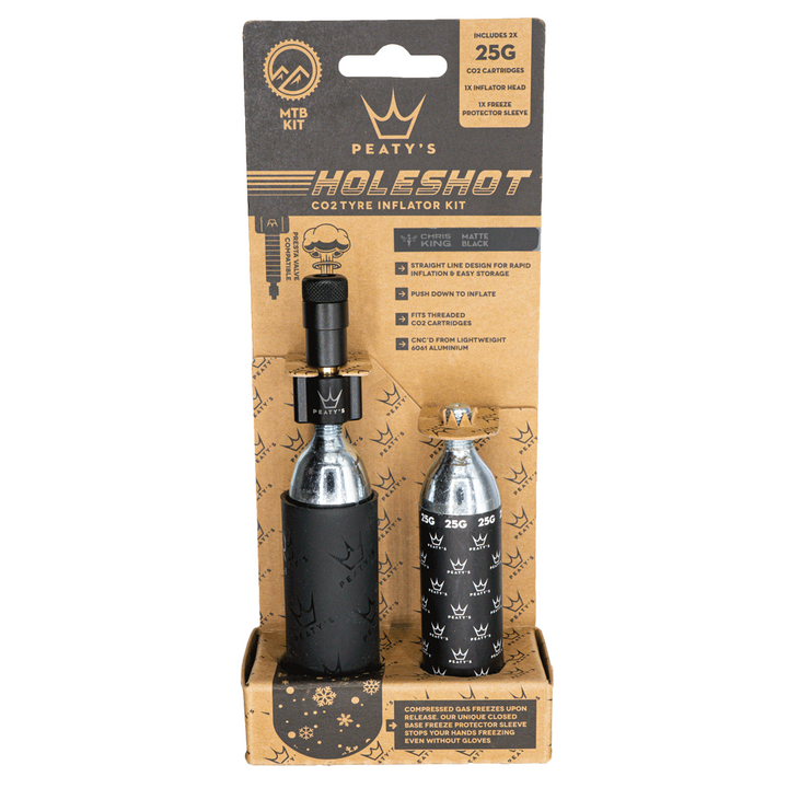 Peatys Holeshot CO2 Tyre Inflator 25g Black