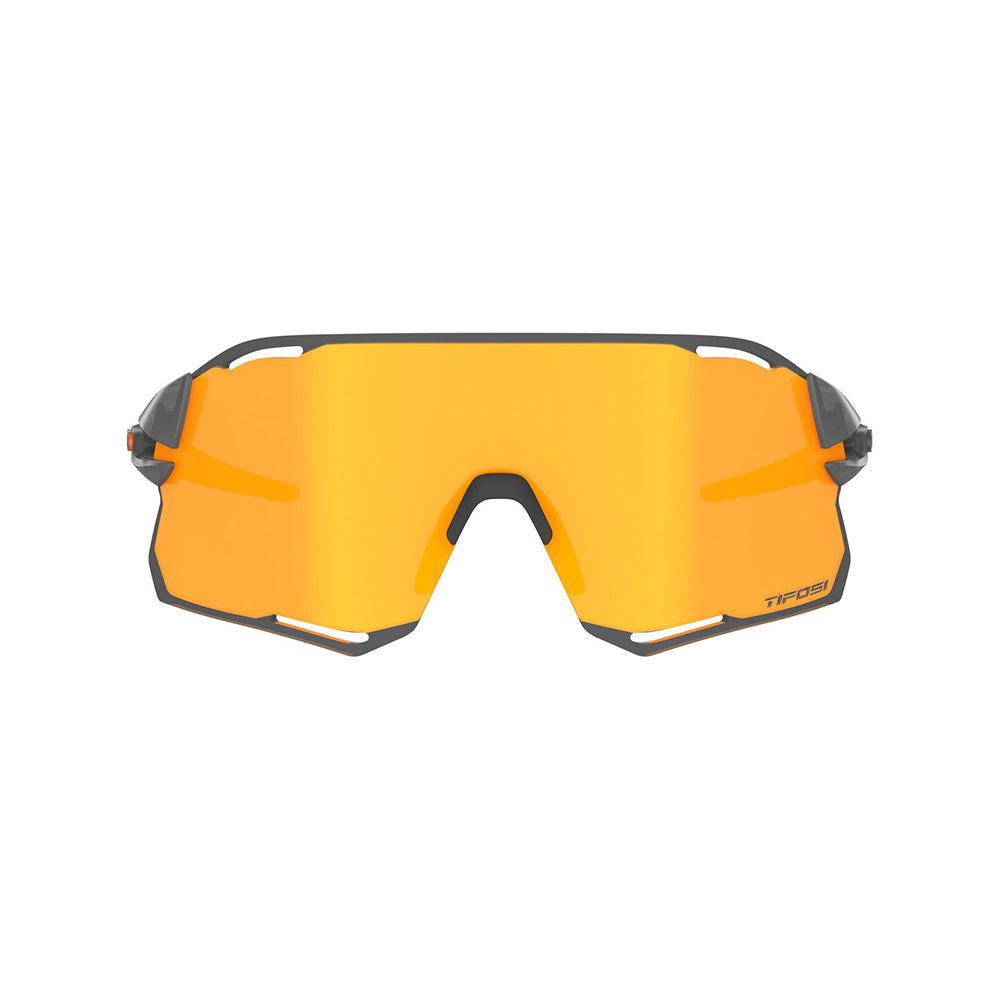 Tifosi Rail Race Sunglasses Satin Vapor with Clarion Orange and Clear Lens
