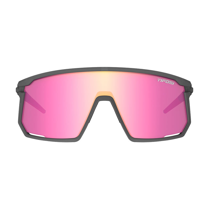 Tifosi Moab Sunglasses Satin Vapor with Clarion Sunset Pink AC Red and Clear Lens
